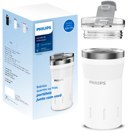 Copo Térmico com Tampa 350ml Branco PHILIPS - AWP2654WH 