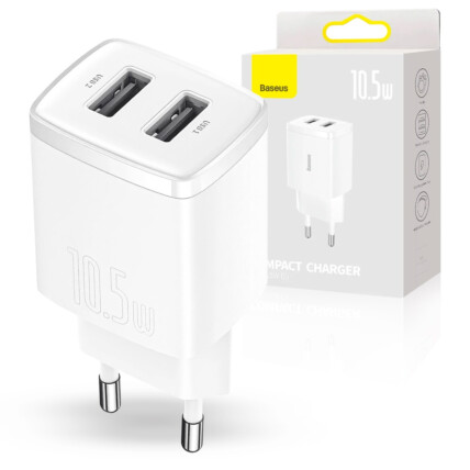 Carregador 10.5W 2 Portas USB Compact Branco BASEUS - CCXJ070202