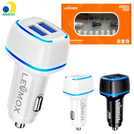 Carregador Veicular 2 USB 4.1A - LE-486 CAR Caixa com  50 UNIDADES