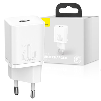 Carregador Tipo C Baseus Super Si Quick Charger 20w Branco - CCSUP-B02