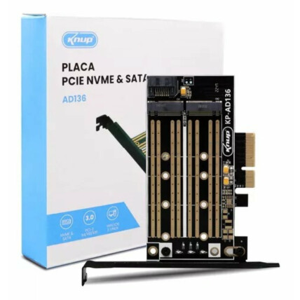 Placa PCI-E Para SSD M.2 NVME KNUP - KP-AD136
