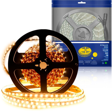 Fita de Led 5050 Branco Quente 60 Leds 5 Metros - 5050-BQ*S