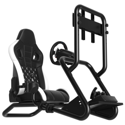 Cockpit Simracing Retrátil com Suporte para Monitor e Joystick Preto METALRED FX6013