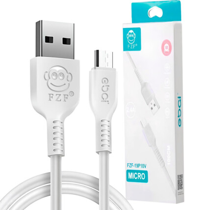 Cabo Carregador V8 Micro USB 2.4a 1 Metro EBAI - FZF-19P10V