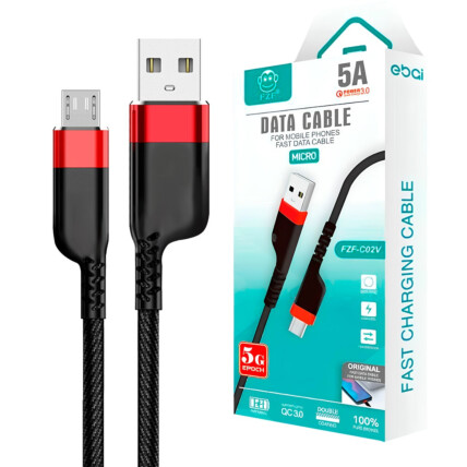 Cabo Carregador V8 Micro USB 2.4a 1 Metro EBAI - FZF-C02V