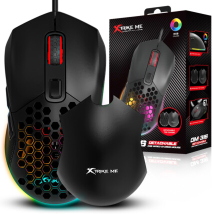 Mouse Gamer Xtrike-ME GM-316 Preto RGB 7200dpi Customizável