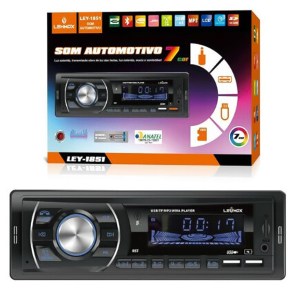 Som Automotivo Bluetooth Radio FM Mp3 Usb LEHMOX - LEY-1851
