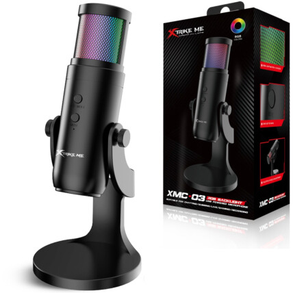 Microfone Gamer Profissional RGB Condensador Xtrike-ME XMC03