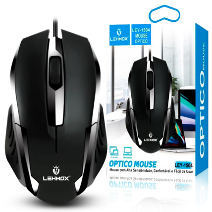 Mouse Óptico com Fio Usb Lehmox - LEY-1504