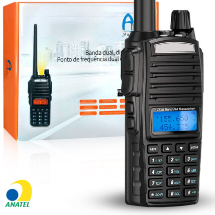 Rádio Comunicador Walk Talk 5W Dual Band 128 Canais - UV-82