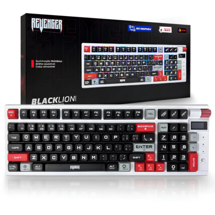 Teclado Mecânico Gamer Wireless 2.4g Switch Black Hot-Swappable Revenger - TE-BKL008