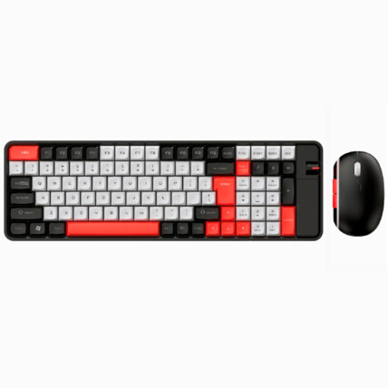 Kit Teclado e Mouse Sem Fio Bluetooth Wireless 2.4Ghz KNUP - KP-TE129 VERMELHO